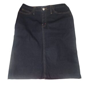 Vintage 90's Sargent Pepper Classic Dark Blue Denim Pencil Skirt S